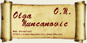 Olga Munćanović vizit kartica